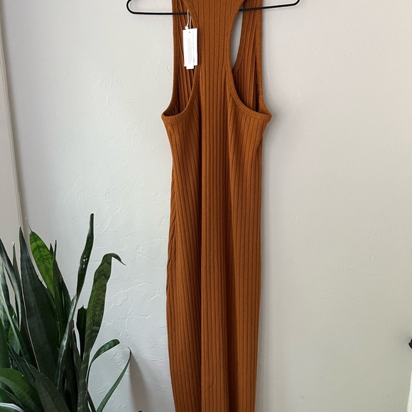 🧡VINCE AMBER ROOT RIBBED TANK DRESS L - Picture 5 of 5